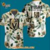 Vegas Golden Knights Hockey Tropical Flower Hawaiian Button Shirt 3