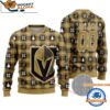 Vegas Golden Knights Snow Tree Christmas Ugly Sweater Custom Name And Custom Number