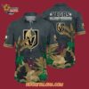 Vegas Golden Knights Tropical Forest Motifs Summer Hawaiian Shirt 4