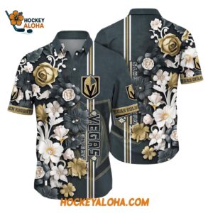 Vegas Golden Knights Tropical Hepatica Floral Pattern Summer Hawaiian Shirt 1