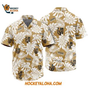 Vegas Golden Knights Tropical Leafs Design Hawaiian Shirt 1