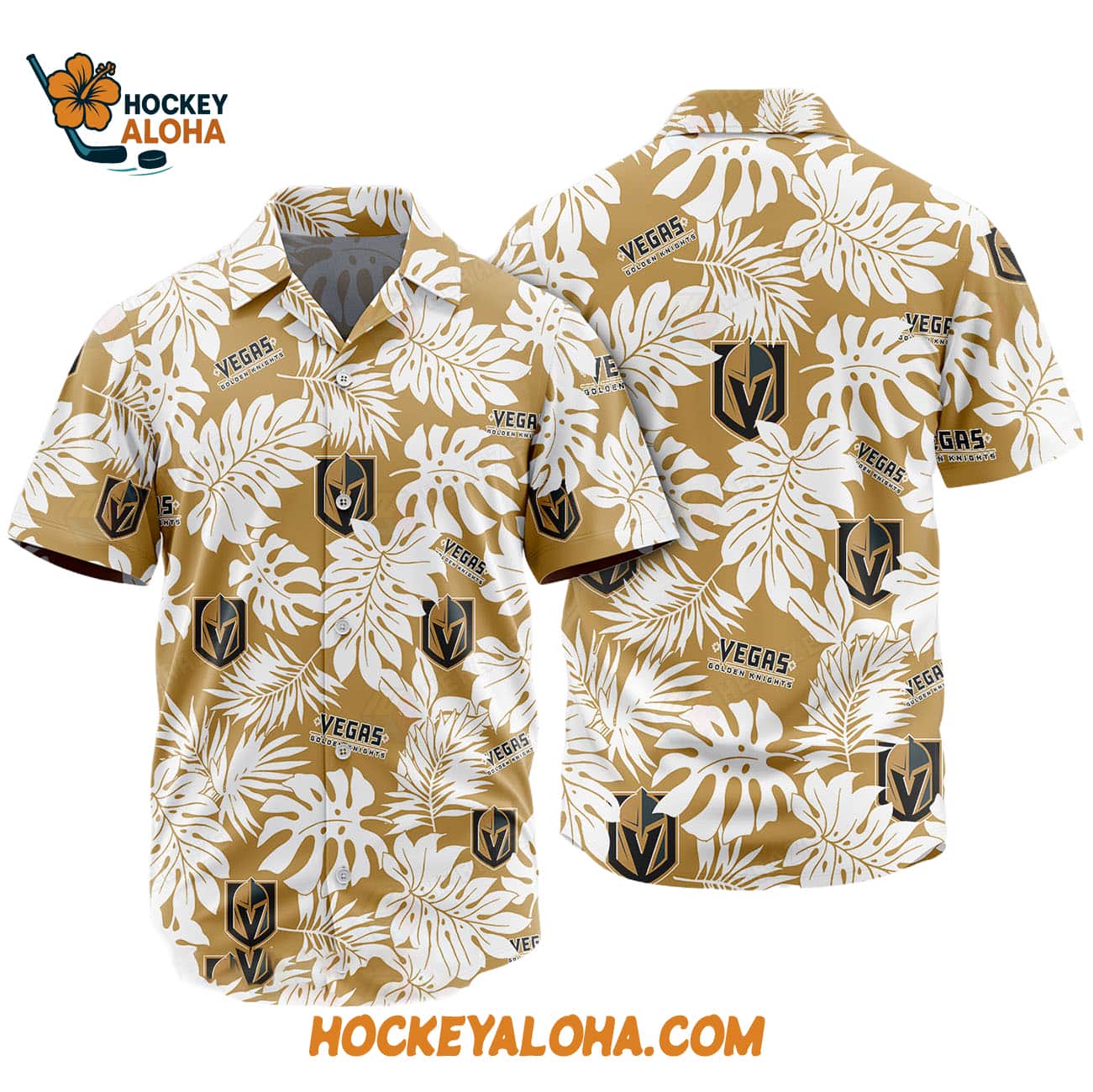 Vegas Golden Knights Tropical Leafs Design Hawaiian Shirt Vegas Golden Knights Tropical Leafs Design Hawaiian Shirt