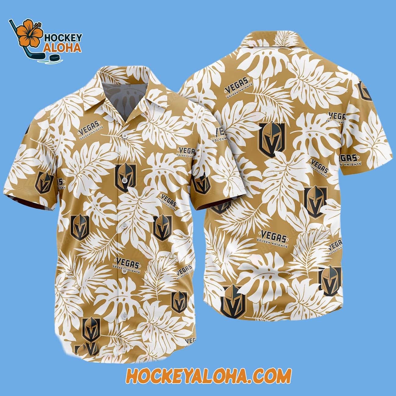 Vegas Golden Knights Tropical Leafs Design Hawaiian Shirt Vegas Golden Knights Tropical Leafs Design Hawaiian Shirt