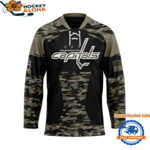 Washington Capitals Custom Honoring Veterans Camo Hockey Jersey 1