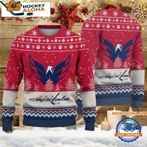 Washington Capitals Hockey Team Design New Christmas Ugly Sweater