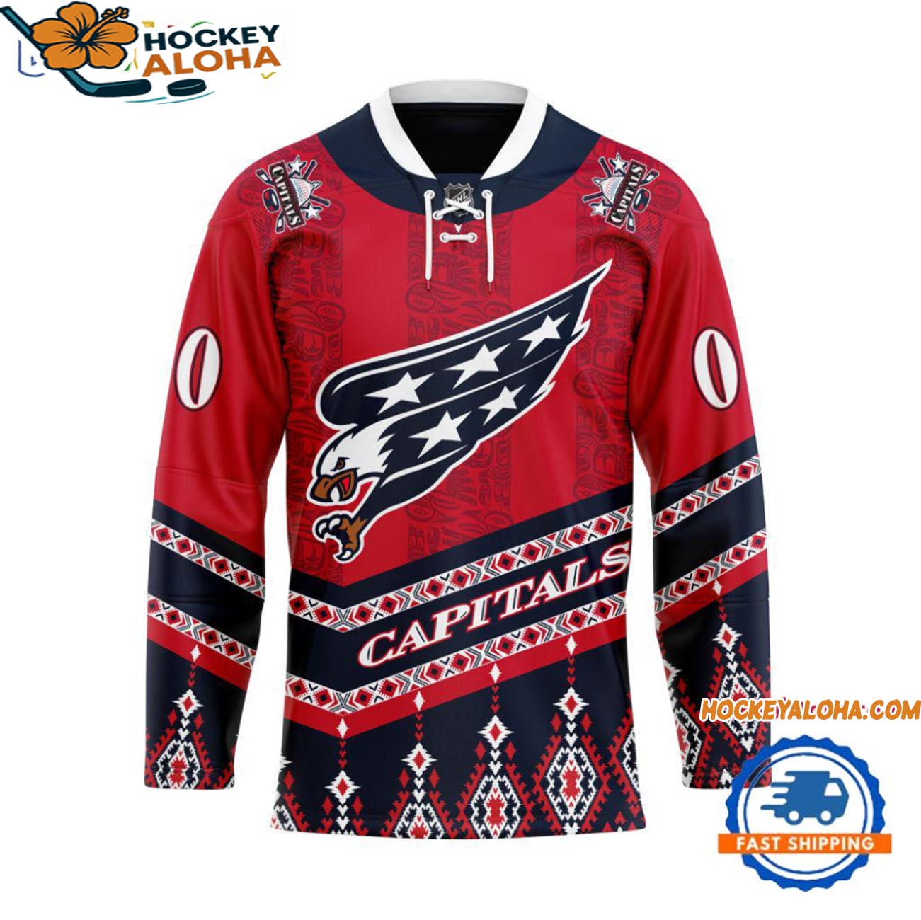 Washington Capitals Personalized Native American Hockey Jersey Washington Capitals Personalized Native American Hockey Jersey