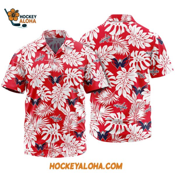 Washington Capitals Tropical Leafs Design Hawaiian Shirt 1