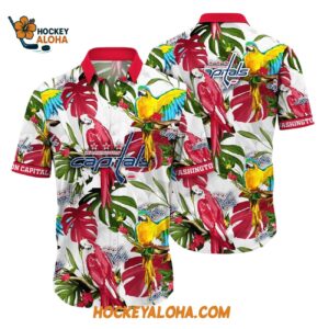 Washington Capitals Tropical Parrot Pattern Summer Hawaiian Shirt 1