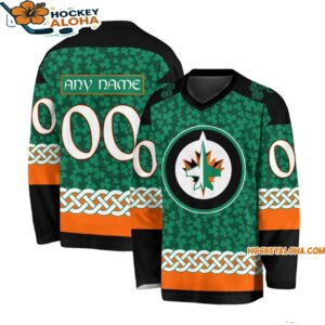 Winnipeg Jets Special Stpatricks Day Design Hockey Jersey