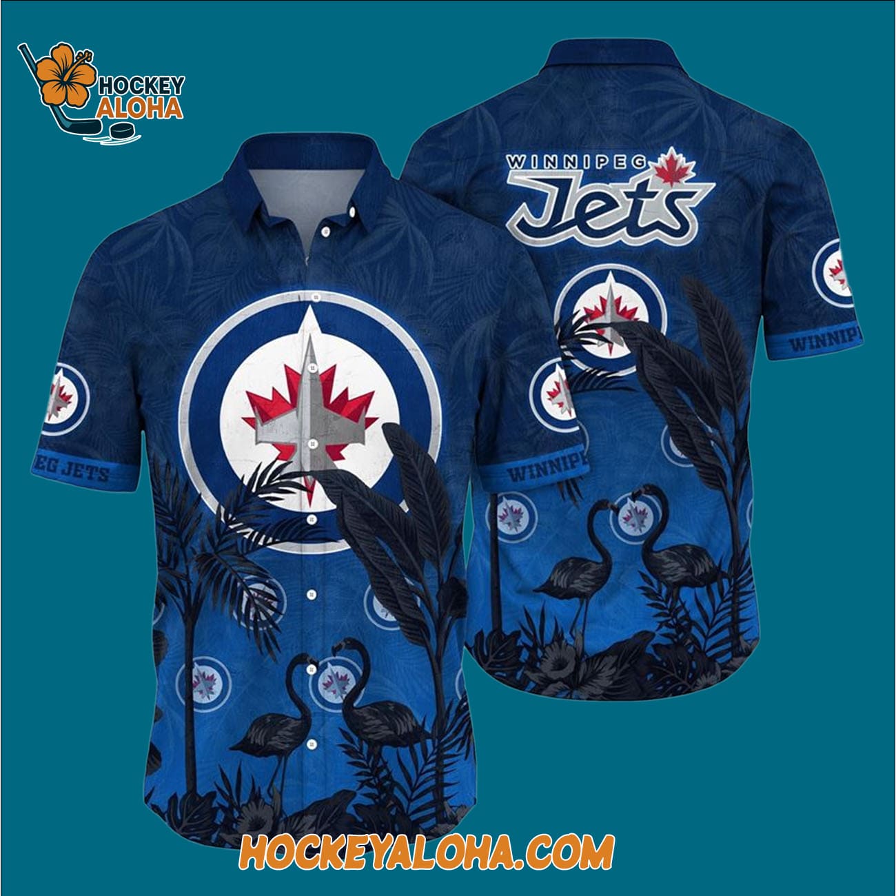 Winnipeg Jets Tropical Flamingo Pattern Summer Hawaiian Shirt Winnipeg Jets Tropical Flamingo Pattern Summer Hawaiian Shirt