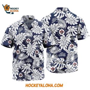Winnipeg Jets Tropical Leafs Design Hawaiian Shirt 1
