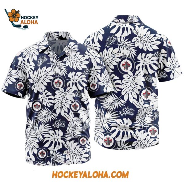 Winnipeg Jets Tropical Leafs Design Hawaiian Shirt 1