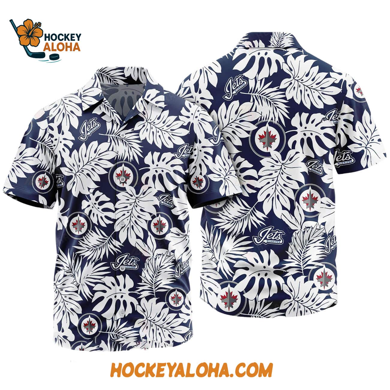 Winnipeg Jets Tropical Leafs Design Hawaiian Shirt Winnipeg Jets Tropical Leafs Design Hawaiian Shirt