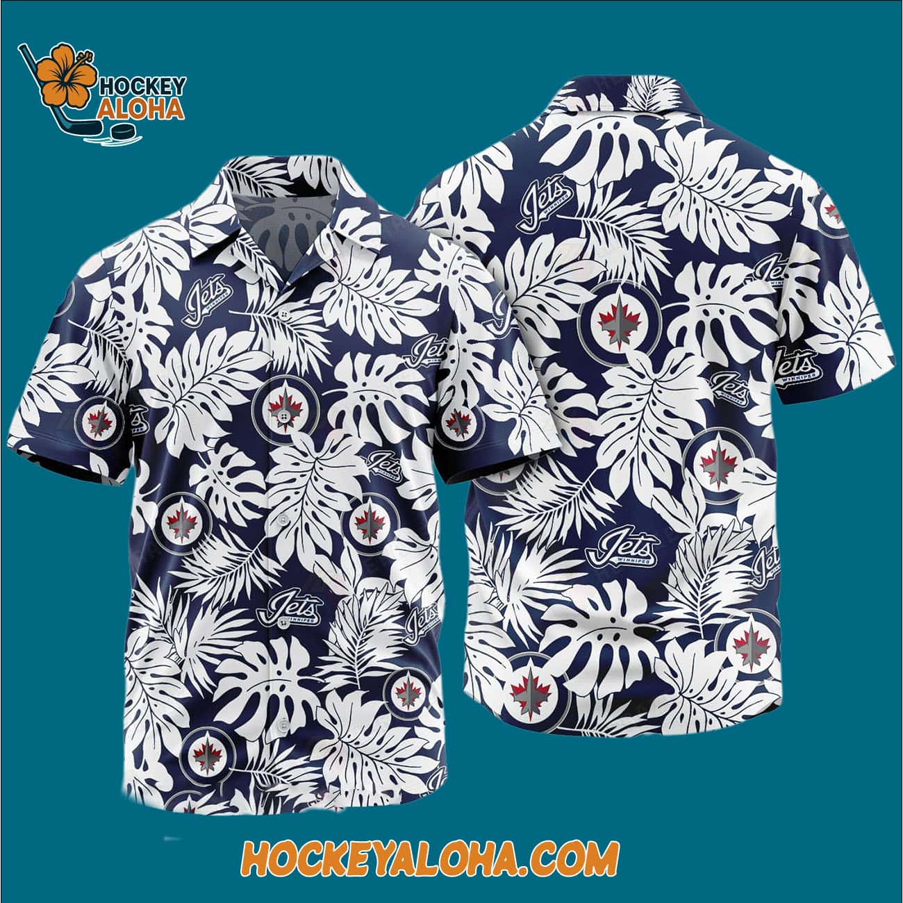 Winnipeg Jets Tropical Leafs Design Hawaiian Shirt Winnipeg Jets Tropical Leafs Design Hawaiian Shirt