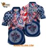 Winnipeg Jets With American Independence Day Pattern Summer Hawaiian Shirt 1