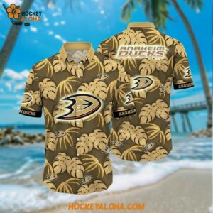 NHL Anaheim Ducks Hawaiian Shirt Tropical Motifs Summer Hawaiian Shirt