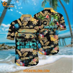 NHL Anaheim Ducks Hawaiian Shirt With Tropical Fruits Summer Hawaiian Shirt