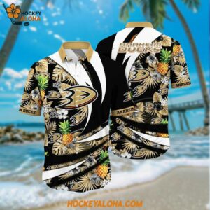NHL Anaheim Ducks Hawaiian Shirt With Tropical Pineapple Summer Hawaiian Shirt