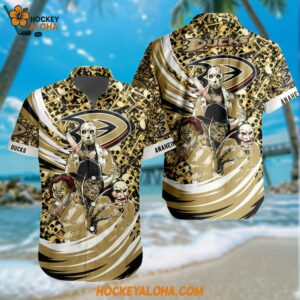 NHL Anaheim Ducks Special Movies Character Halloween Design Hawaiian Button Shirt