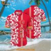 NHL Calgary Flames Hawaiian Shirt Tropical Apricot Blossom Pattern Summer Hawaiian Shirt