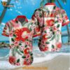 NHL Calgary Flames Hockey Tropical Flower Hawaiian Design Button Shirt