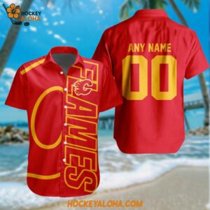 NHL Calgary Flames New Design Hawaiian Shirt Hockey Team Button Shirt