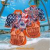 Nhl Edmonton Oilers Hawaiian Shirt With American Independence Day Pattern Summer Hawaiian Shirt