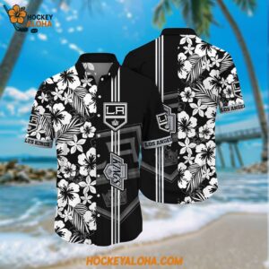 Nhl Los Angeles Kings Hawaiian Shirt Tropical Apricot Blossom Pattern Summer Hawaiian Shirt