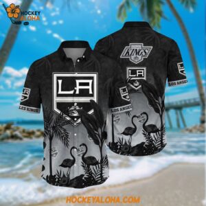 Nhl Los Angeles Kings Hawaiian Shirt Tropical Flamingo Pattern Summer Hawaiian Shirt