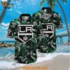 Nhl Los Angeles Kings Hawaiian Shirt Tropical Leaf Pattern Summer Hawaiian Shirt