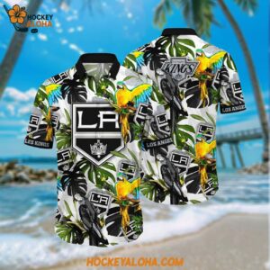 Nhl Los Angeles Kings Hawaiian Shirt Tropical Parrot Pattern Summer Hawaiian Shirt