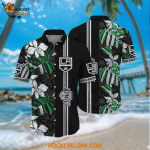 Nhl Los Angeles Kings Hawaiian Shirt Tropical Tropical Forest Floral Pattern Summer Hawaiian Shirt