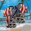 Nhl Los Angeles Kings Hawaiian Shirt With American Flag Pattern Summer Hawaiian Shirt
