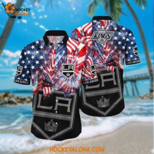 Nhl Los Angeles Kings Hawaiian Shirt With American Independence Day Pattern Summer Hawaiian Shirt