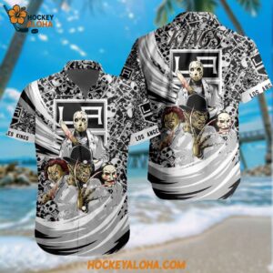 Nhl Los Angeles Kings Special Movies Character Halloween Design Hawaiian Button Shirt
