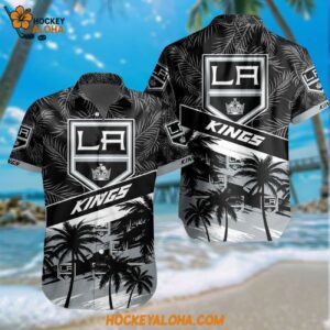 Nhl Los Angeles Kings Special Palm Tree Hawaiian Button Shirt