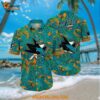 Nhl San Jose Sharks Hawaiian Shirt Tropical Leaf Pattern Summer Hawaiian Shirt