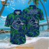 Nhl Vancouver Canucks Hawaiian Shirt Tropical Leaf Pattern Summer Hawaiian Shirt