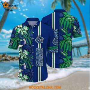 Nhl Vancouver Canucks Hawaiian Shirt Tropical Tropical Forest Floral Pattern Summer Hawaiian Shirt