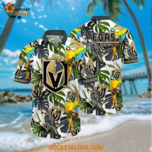 Nhl Vegas Golden Knights Hawaiian Shirt Tropical Parrot Pattern Summer Hawaiian Shirt