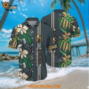 Nhl Vegas Golden Knights Hawaiian Shirt Tropical Tropical Forest Floral Pattern Summer Hawaiian Shirt