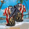 Nhl Vegas Golden Knights Hawaiian Shirt With American Flag Pattern Summer Hawaiian Shirt