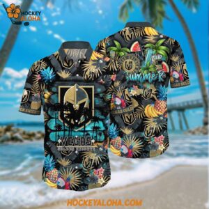 Nhl Vegas Golden Knights Hawaiian Shirt With Tropical Fruits Summer Hawaiian Shirt