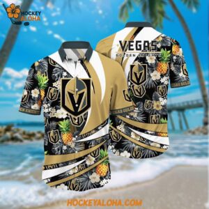 Nhl Vegas Golden Knights Hawaiian Shirt With Tropical Pineapple Summer Hawaiian Shirt