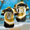 Boston Bruins Grateful Dead Tie Dye Hawaiian Design Button Shirt