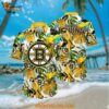 Boston Bruins Hawaiian Shirt Tropical Parrot Pattern Summer Hawaiian Shirt