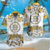 Boston Bruins Special Flower Tropical Design Hawaiian Button Shirt