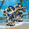 Buffalo Sabres Hawaiian Shirt Tropical Begonia Flower Pattern Summer Hawaiian Shirt