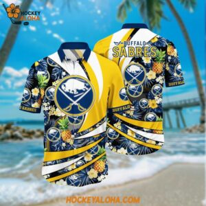 Buffalo Sabres Hawaiian Shirt With Tropical Pineapple Summer Hawaiian Shirt