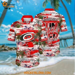 Carolina Hurricanes Hawaiian Shirt Tropical Desert Island Motif Summer Hawaiian Shirt